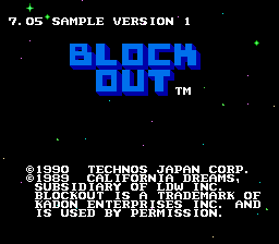 Block Out (prototype) Title Screen